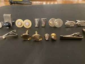 1960s MAD MEN Mens Jewelry Cufflinks Tie Bars Pins Lot Retro Vintage - Picture 1 of 4