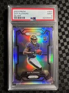 2023 Panini Prizm Football Silver Prizm #307 Zay Flowers RC Ravens PSA 9 - Picture 1 of 2