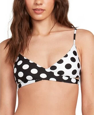 Top de bikini bralette estampado de puntos Volcom Juniors Its a New - negro/blanco - pequeño Foto 1 de 3