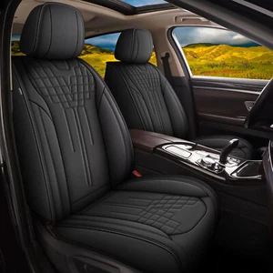 Juego completo de fundas de asiento de coche de 5 asientos para Buick LaCrosse 2008-2019 imitación cuero (negro) - Imagen 1 de 7