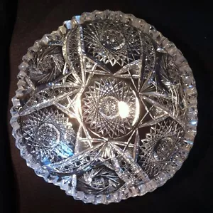 ABCG Cut Glass Bowl 7 3/4" - Picture 1 of 7