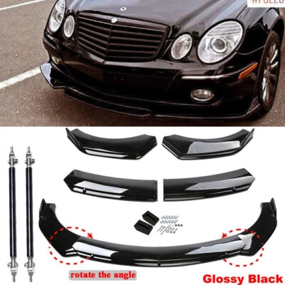 For Mercedes-Benz E Front Bumper Lip Body Kit Spoiler Splitter Gloss /Black Foto 1 de 4