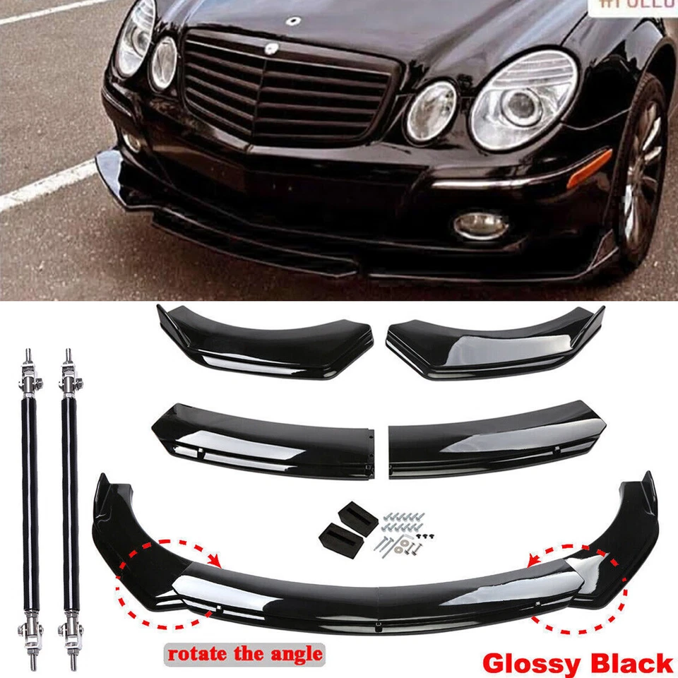 For Mercedes-Benz E Front Bumper Lip Body Kit Spoiler Splitter Gloss /Black Foto 1 de 4