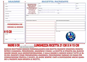 RICETTARI MEDICI PERSONALIZZATI CON MADRE X MEDICO BLOCCO DA 100 RICETTE - Foto 1 di 6