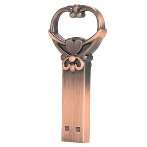 Flash Drive Metal Portable Retro Heart‑Shaped Uncovered 2.0 USB Thumb Memory - Photo 1/2