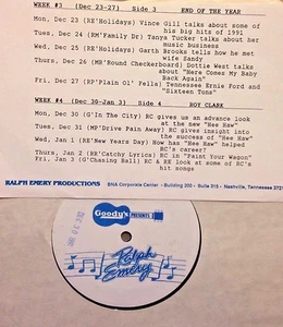 Radio Show: GOODY'S PRESENTS RALPH EMERY 12/23/91 ROY CLARK, END OF YEAR SPECIAL - Picture 1 of 1