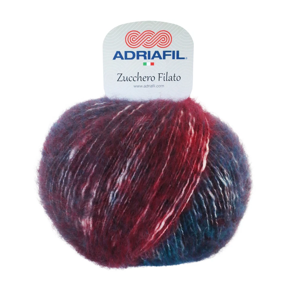 Adriafil Zucchero Filato Naturgarn mit Baumwolle,Wolle, Alpaka 86 Petrol-Burgund - Bild 1 von 1