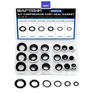 85PCS A C Compressor Bonded Seal Washers Assortment Kit 6 Sizes Air Conditioning - Picture 1 of 8