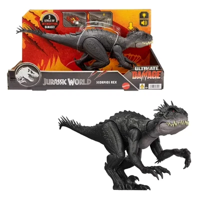 Jurassic World Ultimate Damage Scorpios Rex Dinosaur Toy Figure with Damage, - Image 1 of 4