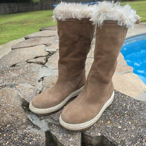 Prada Shearling Snow Boots Suede Size 36/6 - Picture 1 of 9