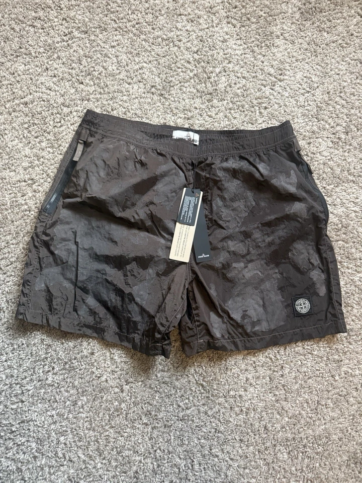 Stone Island Nylon Metal Econyl Khaki Swim Shorts Trunks Mens XXL BNWT DS - Image 1 of 4