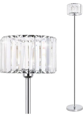 Lámpara de pie de cristal cromado para salón, elegancia moderna Foto 1 de 4