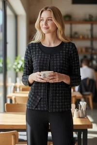 Joseph Ribkoff Größe 4 Anzug Set Strass Top Damen 200 $ - Bild 1 von 8