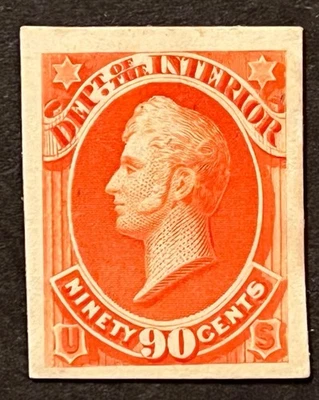 Travelstamps: US Stamps Scott # O24p4 Proof on Card  Mint Hinged NGAI - Image 1 of 4