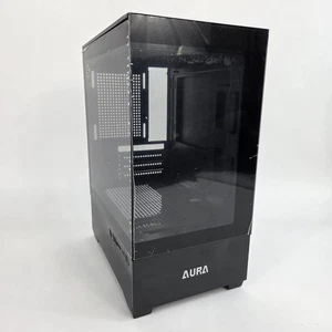 GAMDIAS Micro-ATX Tower Computer Case with Tempered Glass Gaming PC - Black - Afbeelding 1 van 11