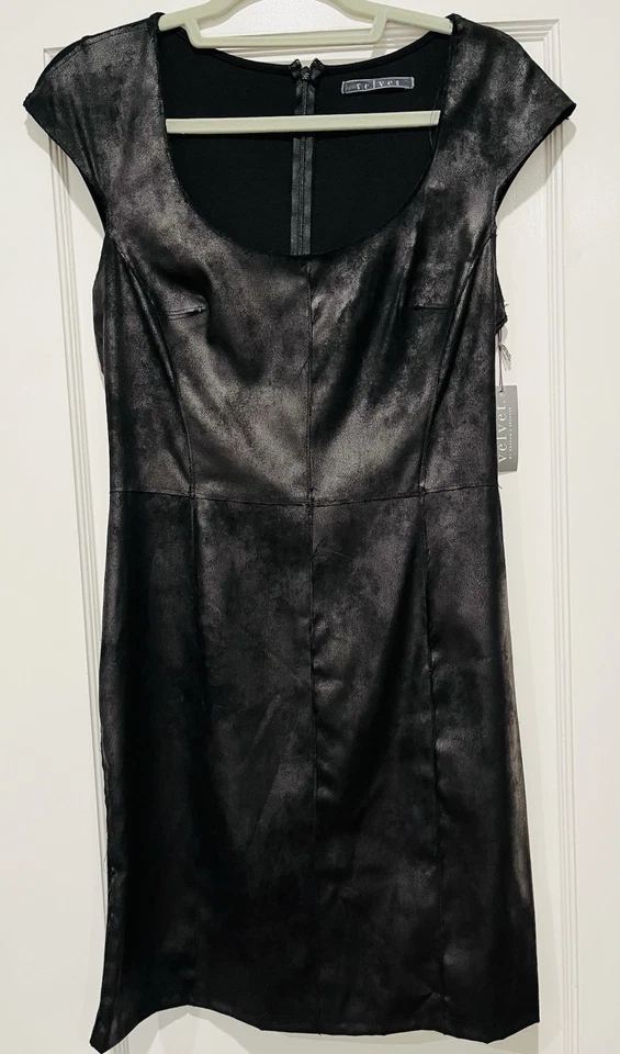 Бархат на Graham & Spencer SizeM искусственной кожи черный оболочка платье молнии назад новый с Ярлыками - Изображение 1 из 4