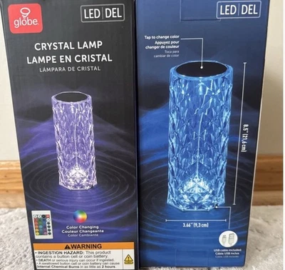 2-PACK Globe Electric LED Color Changing Crystal Lamp with Touch Sensor - Image 1 of 4