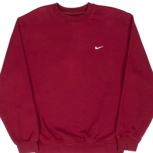 VINTAGE NIKE CLASSIC SWOOSH RED BURGUNDY SWEATSHIRT 2000S MEDIUM - Picture 1 of 6