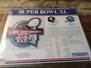 Willabee & Ward SUPER BOWL XL STEELERS Seahawks Football Patch MVP Hines Ward - Picture 1 of 4