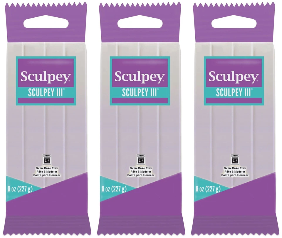Sculpey III Pearl лот из 3 полимерных блоков для выпечки в духовке 8 унций - Изображение 1 из 1