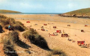 THE SANDS AND GANNEL CRANTOCK CORNWALL POSTKARTE ca. 1970er J LACHS - Bild 1 von 2