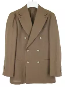 SUITSUPPLY Jort Jacket FC Slim Blazer Men's UK 38 Brown Double-Breasted Linen - Picture 1 of 11