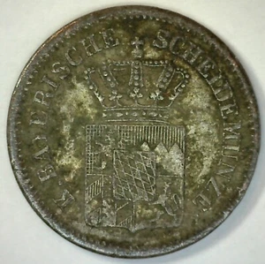 1871 German States Kreuzer XF Silver World Coin Extra Fine - Picture 1 of 2