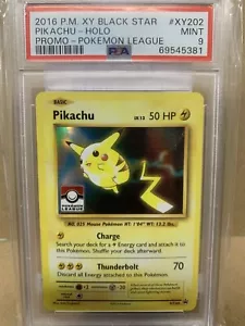 2016 Pokemon PSA 9 Pikachu Holo Pokemon League Promo - XY202 Black Star Promo - Picture 1 of 1