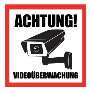 1-50 Stk. ACHTUNG Videoüberwachung Aufkleber Hinweisschild Warnaufkleber Kamera - Bild 1 von 2