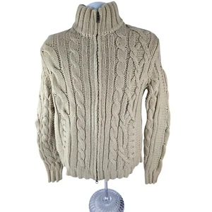 Banana Republic Wool Thick Chunky Full Zip Cable Knit Cardigan Sweater S / M - Picture 1 of 10