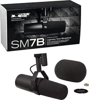 For Shure SM7B Cardioid Dynamic Vocal Broadcast Microphone Sealed in box Black - Image 1 of 4