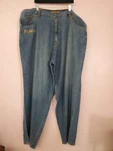Pantalones de mezclilla holgados vintage Rocawear Y2K para hombre pierna ancha azul talla 46 - Imagen 1 de 19