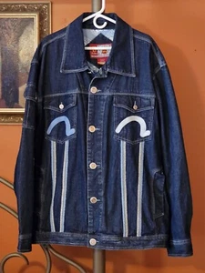 🚨🔥VINTAGE EVISU DENIM JACKET MEN'S SIZE 4XL GRAIL - Picture 1 of 12