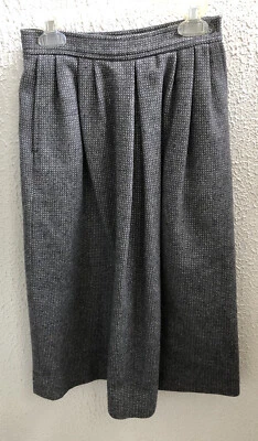 Saia de lã Pendleton cinza branco carvão xadrez forrada vintage pequena 4 LEIA - Imagem 1 de 4