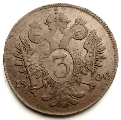 AUSTRIA 3 CRUCEROS 1800 A KM#2115.2 Viena, Francisco II, escaso. K3.3 Foto 1 de 2