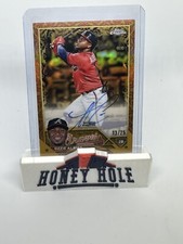 OZZIE ALBIES 2023 Topps Gilded Chrome Red Gold Etch AUTO Card # 13/25 BRAVES