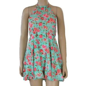 Lux LA Women's Floral Halter Dress Sundress Cut Out Accents - Picture 1 of 9