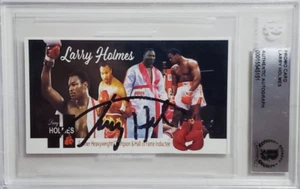 Larry Holmes Signed Promotional Boxing Card Autograph Auto BGS BAS - Picture 1 of 2