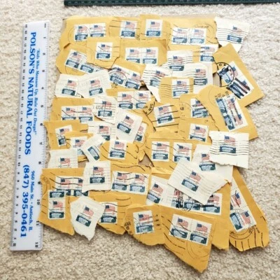 Lot of 63 cancelled used 8 cent USA FLAG Stamps White House - Image 1 of 2