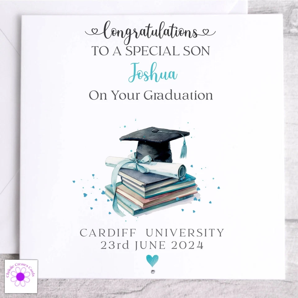 Personalised Graduation Card Male, University Graduation Congratulations - Image 1 of 4