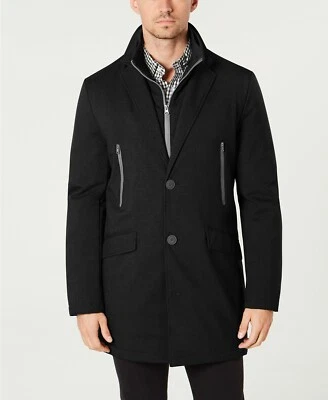 TOMMY HILFIGER Black Modern Fit Robert Button Jacket Overcoat 36 38 Short NEW - Image 1 of 4