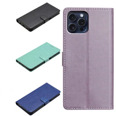 For iPhone 16 15 14 13 12 8 Anti-scratch PU Leather Wallet Case Phone Case Cover - Image 1 of 4