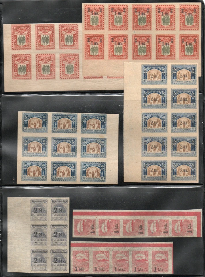 Estonia  - Selection (16) Better Blocks / Strips MNH & Used   -  Lot 0125010 - Image 1 of 2