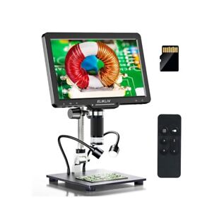 Elikliv EDM501 Digital HDMI Microscope 1200X with 10" IPS Screen Coin Magnifier