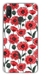 Coque en silicone imprimée compatible Huawei P Smart Plus Fleurs de Pavot - Picture 1 of 3