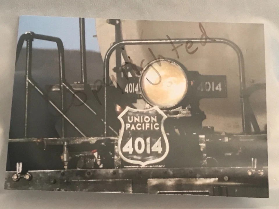 Cartão de nota Big Boy 4014 foto 3,5x5 único com envelope.  Interior em branco. Trens - Imagem 1 de 1