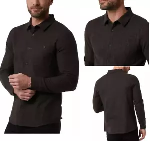 32 Degrees Men's Long Sleeve Button-Up Shirt, Stretch Fabric, Brown, Small - Picture 1 of 5