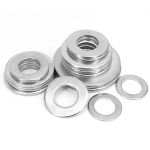 M1.6 ~ M36 A2 304 Stainless Steel Washers Gasket Metal Sealing Flat Pads Shim - Picture 1 of 10