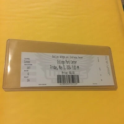 2024 Caitlin Clark WNBA Pro Debut Full Ticket 5/3/24 vs Wings Indiana Fever Iowa - Image 1 of 2