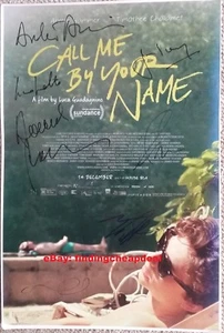 CALL ME BY YOUR NAME SIGNED TIMOTHEE CHALAMET+HAMMER+IVORY POSTER 12x18 REPRINT - Picture 1 of 1